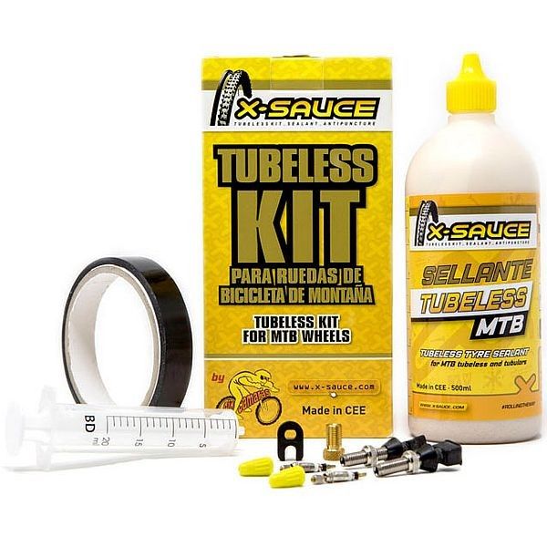 X-Sauce Kit Tubeless MTB - Válvula Presta, Cinta Ancho 20mm