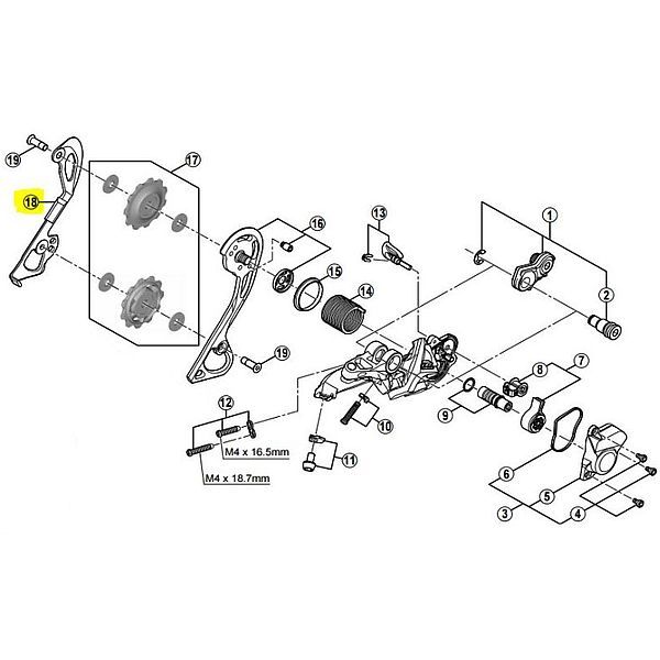 Portapoleas Interior XT RD-M780-786 - por defecto