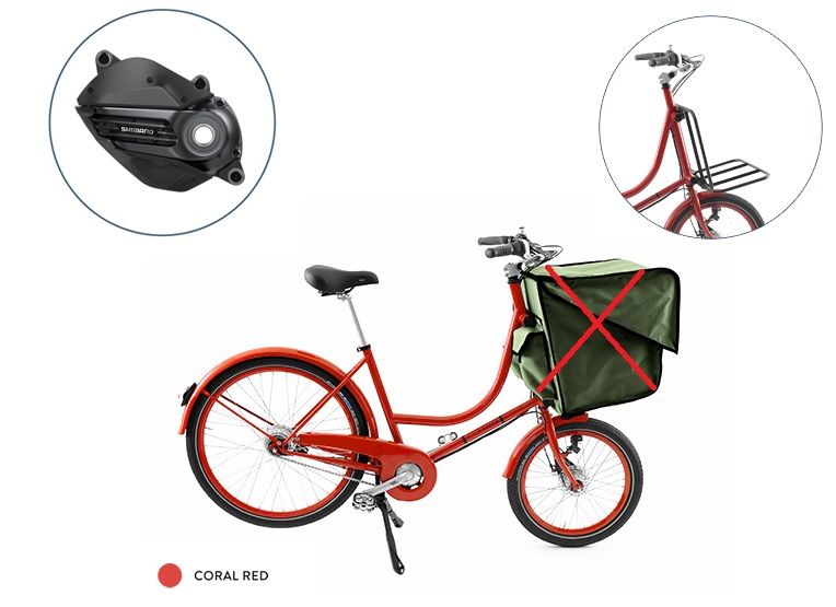 E-Classic - Rojo Coral + Portabultos Delantero