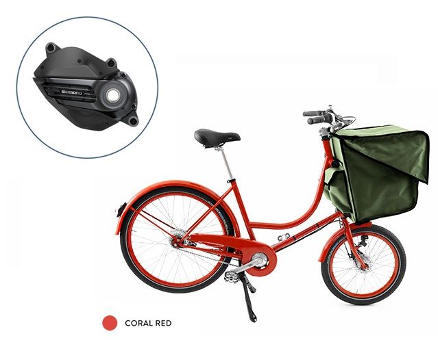 E-Classic - Rojo Coral + Alforja Delantera