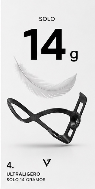 Velomint Carbon Cage SL | Portabidón de carbono ultraligero 14 g