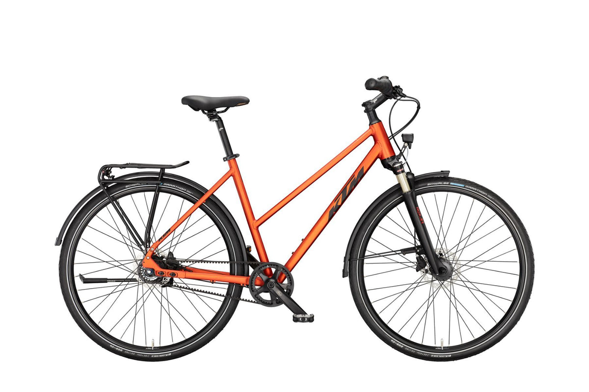 KTM Life Eight Woman - D 46 BURNT ORANGE MATT (BLK+ORANGE) 1X8 SHIMANO NEXUS BELT