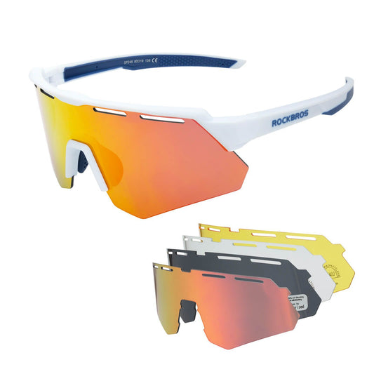 Rockbros Gafas Polarizadas + Kit 4 Lentes - Montura Blanca