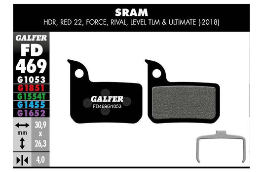Galfer Pastillas SRAM Red 22/Force/Rival/Level TLM y Level Ultimate - Standard