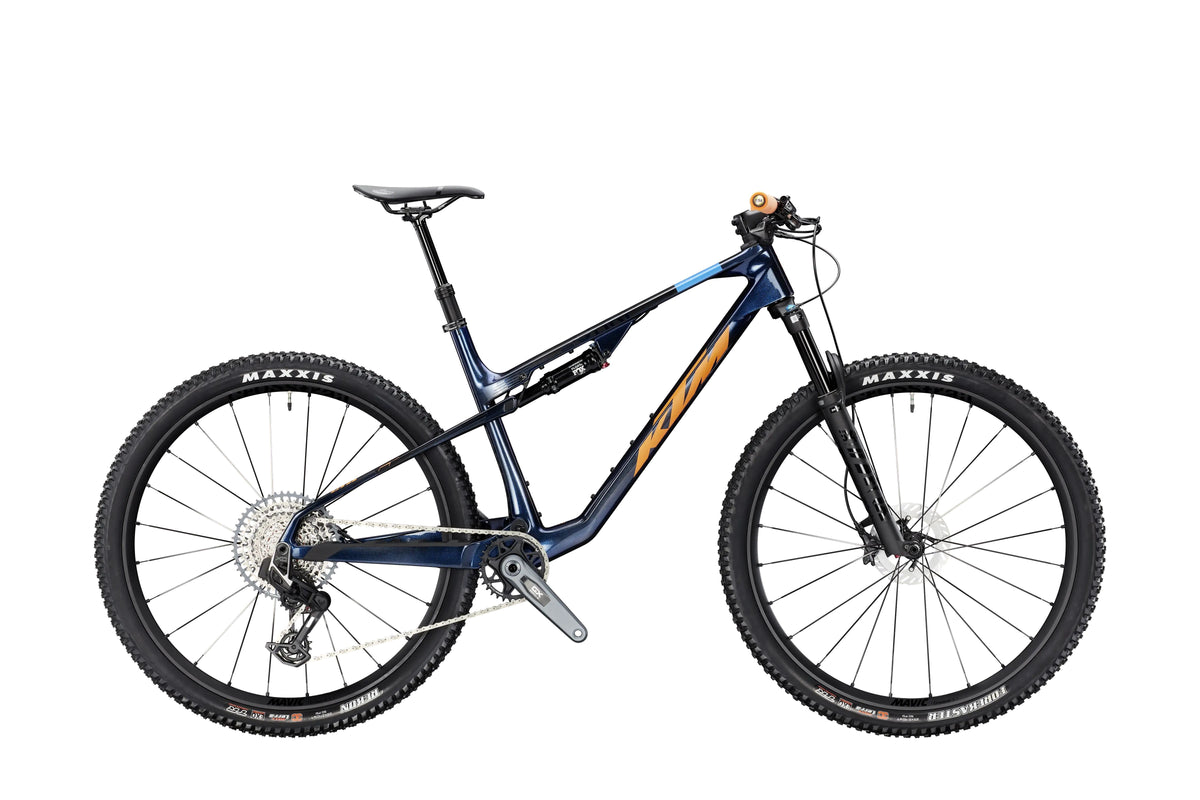 KTM Scarp MT Master - S/38   TRANSPARENT BLUE ON CARBON (ORANGE+BLUE+BLACK SAND)